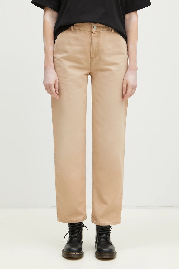 Carhartt WIP spodnie bawełniane Pierce Pant Straight gładkie beżowy I034323.07E4O