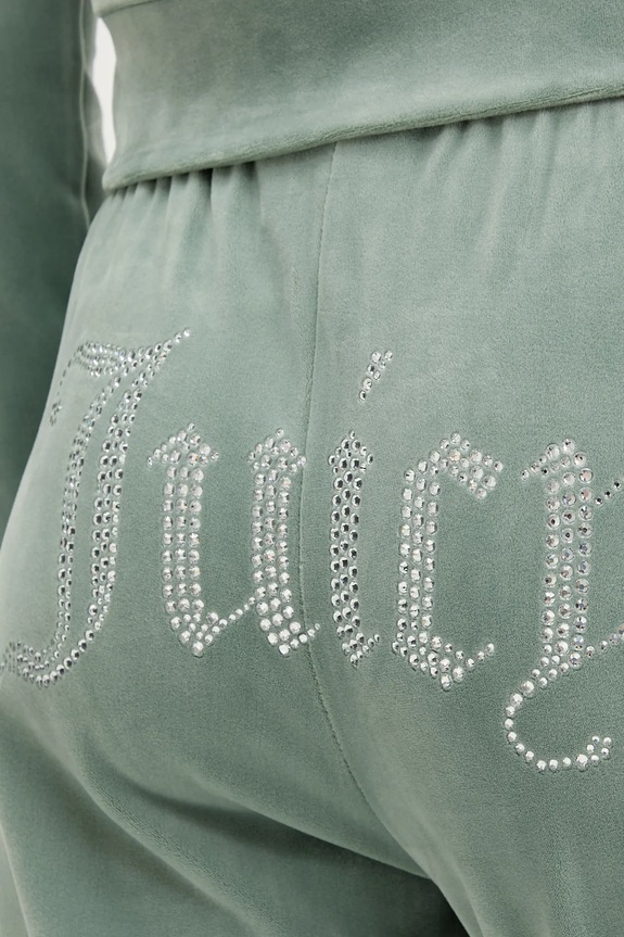 Juicy Couture spodnie dresowe zielony JCAPW045