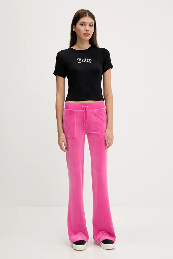 Juicy Couture spodnie dresowe damskie LAYLA POCKET LR JCSEBJ001 różowy SS26