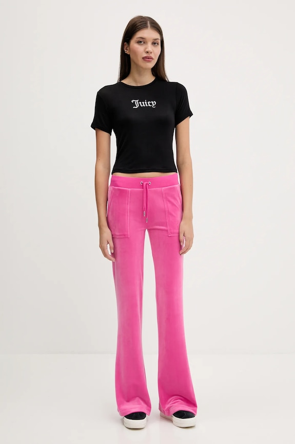 Juicy Couture spodnie dresowe damskie LAYLA POCKET LR JCSEBJ001 różowy SS26