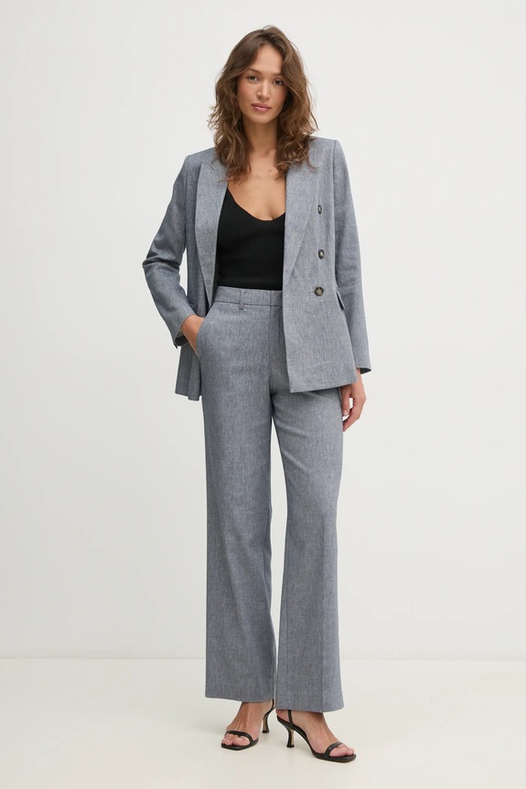 OUI pantaloni in lino misto 91740 blu SS25