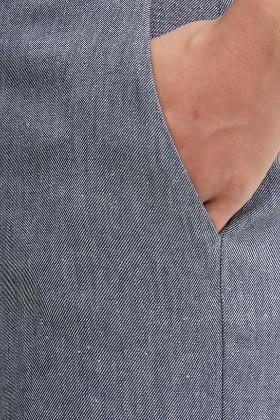 OUI pantaloni in lino misto blu 91740