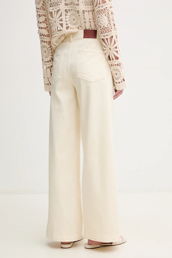 Oblečení Džíny Pepe Jeans HIGH RISE WIDE CROP TANIA PL211801 béžová
