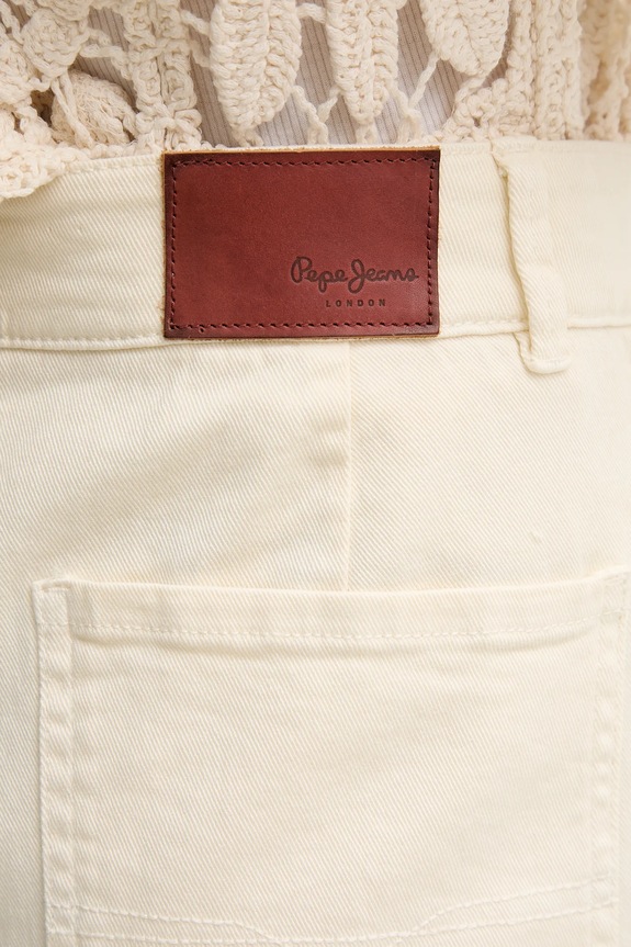 Džíny Pepe Jeans HIGH RISE WIDE CROP TANIA béžová PL211801
