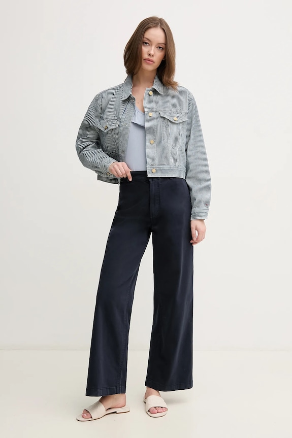 Τζιν παντελόνι Pepe Jeans HIGH RISE WIDE CROP TANIA PL211801 σκούρο μπλε SS25