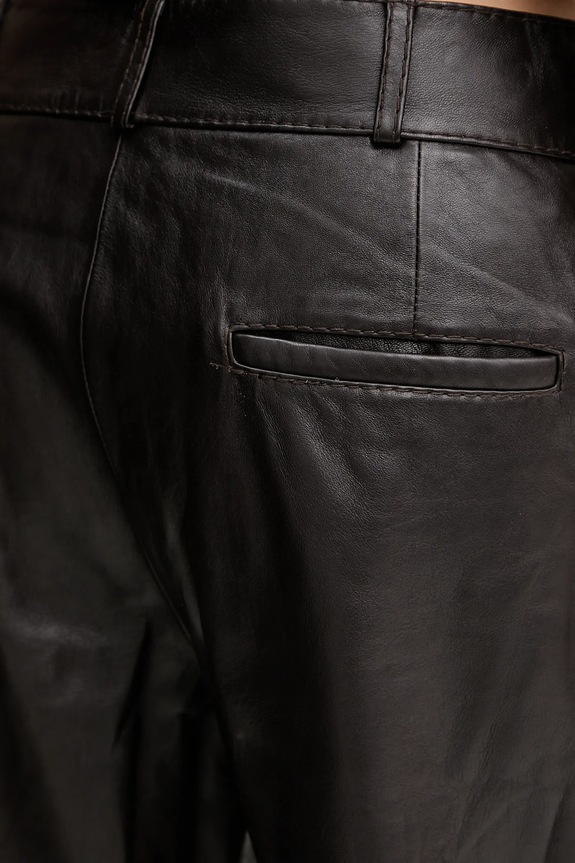 Pinko pantaloni de piele REIMAGINE by Patrick Mcdowell maro 105091.A2JN