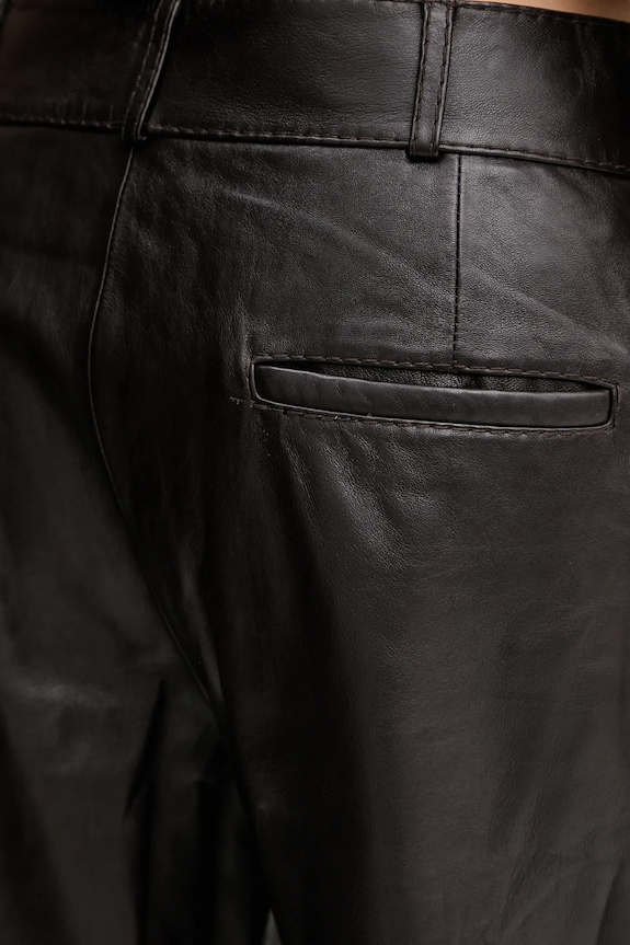 Pinko pantaloni de piele REIMAGINE by Patrick Mcdowell maro 105091.A2JN