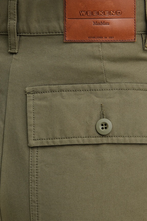 Weekend Max Mara pantaloni de bumbac verde 2515131081600