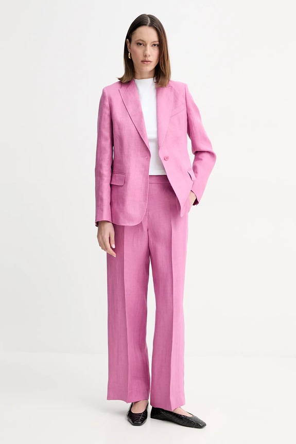 Weekend Max Mara pantaloni in lino 2515131052600 rosa SS25