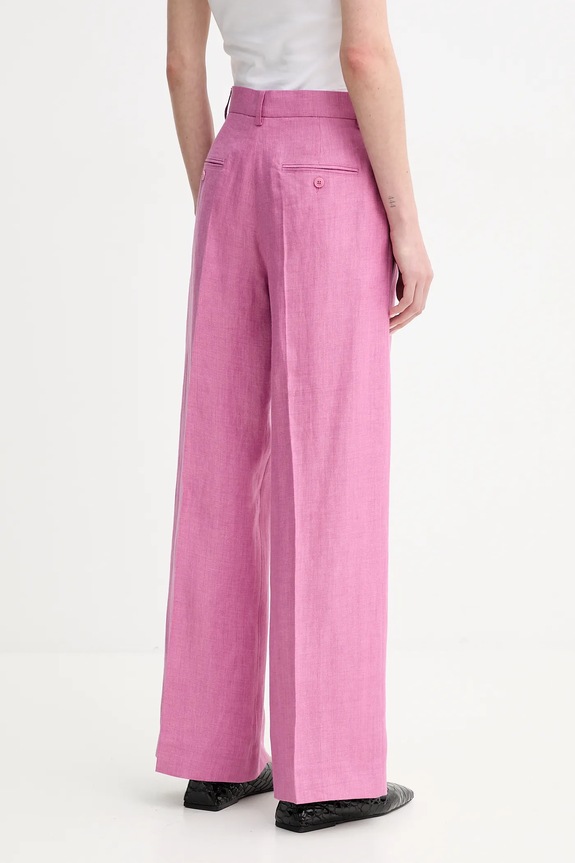 Abbigliamento Weekend Max Mara pantaloni in lino 2515131052600 rosa