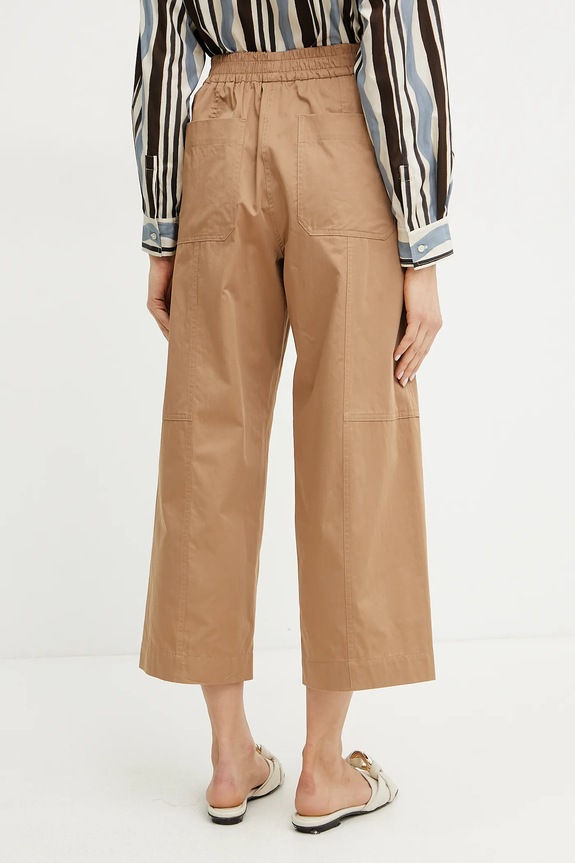 Одежда Хлопковые брюки Weekend Max Mara 2515131092600 бежевый