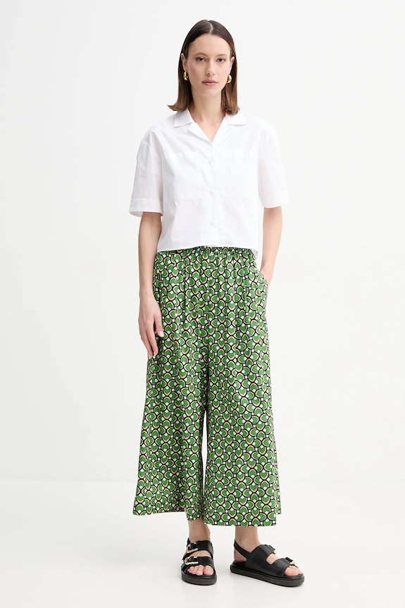 Pamučne hlače Weekend Max Mara 2515131102600 zelena SS25