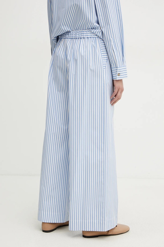 Odzież MM by Max Mara spodnie bawełniane 2516131028600 niebieski