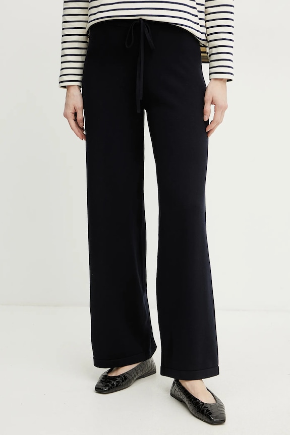 MM by Max Mara pantaloni de trening tricotaj bleumarin 2516331027600