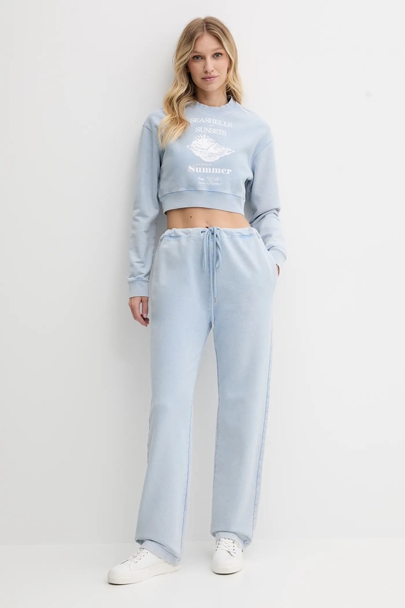 Moschino Jeans spodnie dresowe bawełniane 0305.3730 niebieski SS25