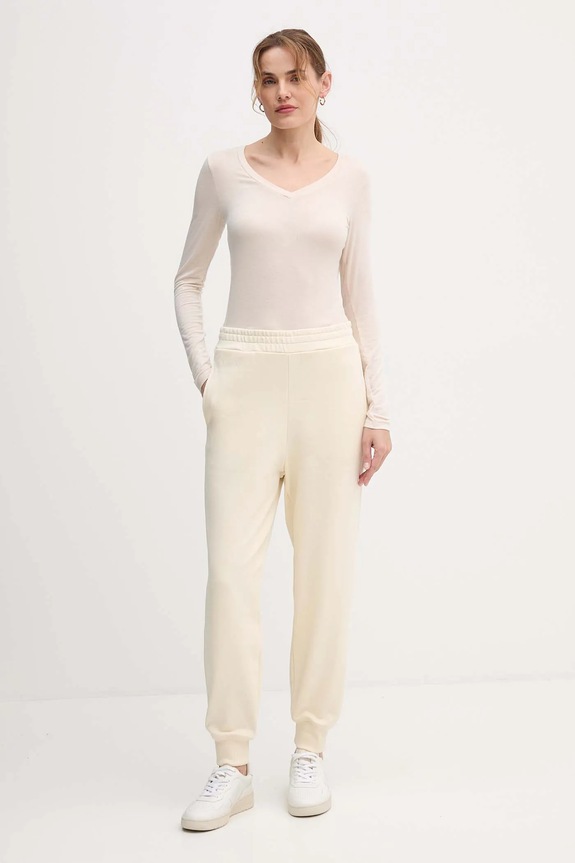 United Colors of Benetton pantaloni tuta di cotone 3UNIDF01A beige AW25