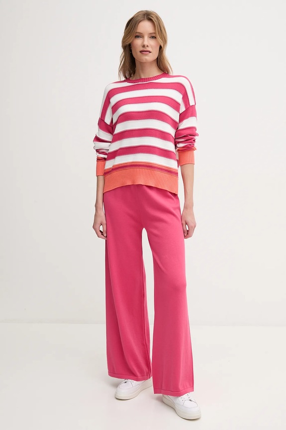 Βαμβακερό παντελόνι United Colors of Benetton 1294DF00V ροζ SS25