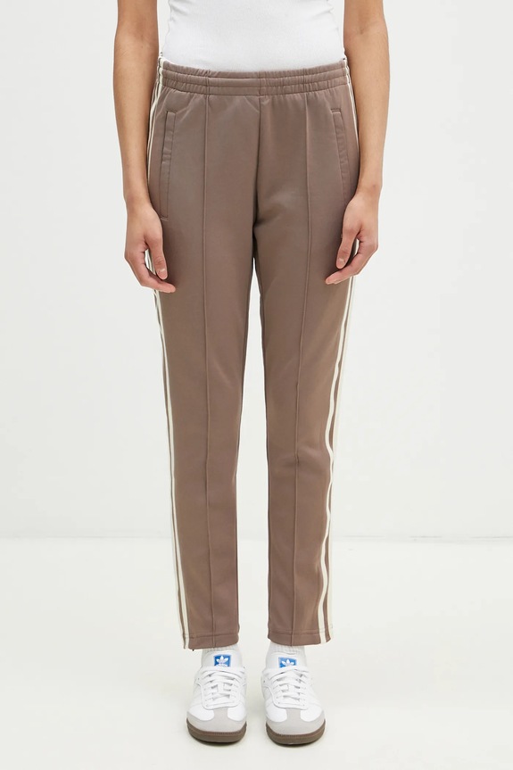 Tepláky adidas Originals Sst Track Pant pletenina hnědá JD0827