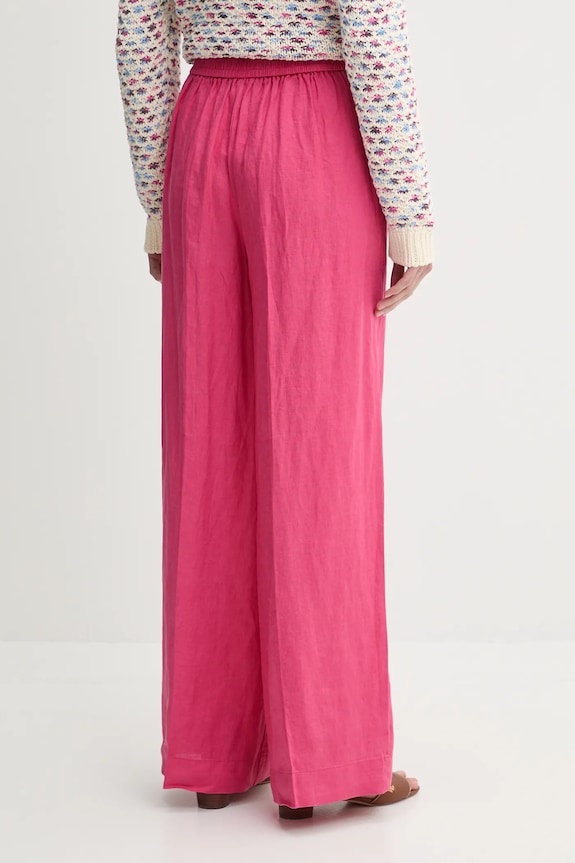 Îmbrăcăminte United Colors of Benetton pantaloni de femei din in 4AGHDF08K roz