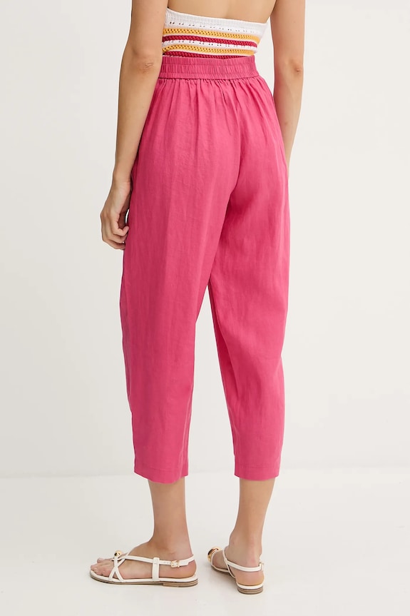 Îmbrăcăminte United Colors of Benetton pantaloni din in 4AGHDF08L roz