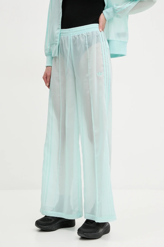 Nohavice adidas Originals Adicolor látka tyrkysová JN6126