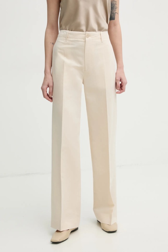 Filippa K pantaloni in lino alta beige 31110.FK