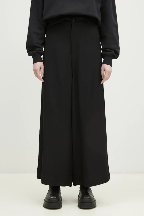 Y-3 trousers Rayon Twill Wide Pants fabric black JD1763