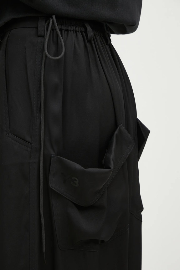 Y-3 trousers Rayon Twill Wide Pants black JD1763