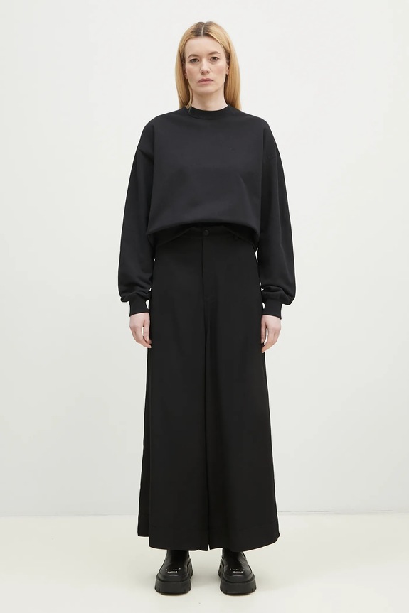 Y-3 trousers Rayon Twill Wide Pants JD1763 black