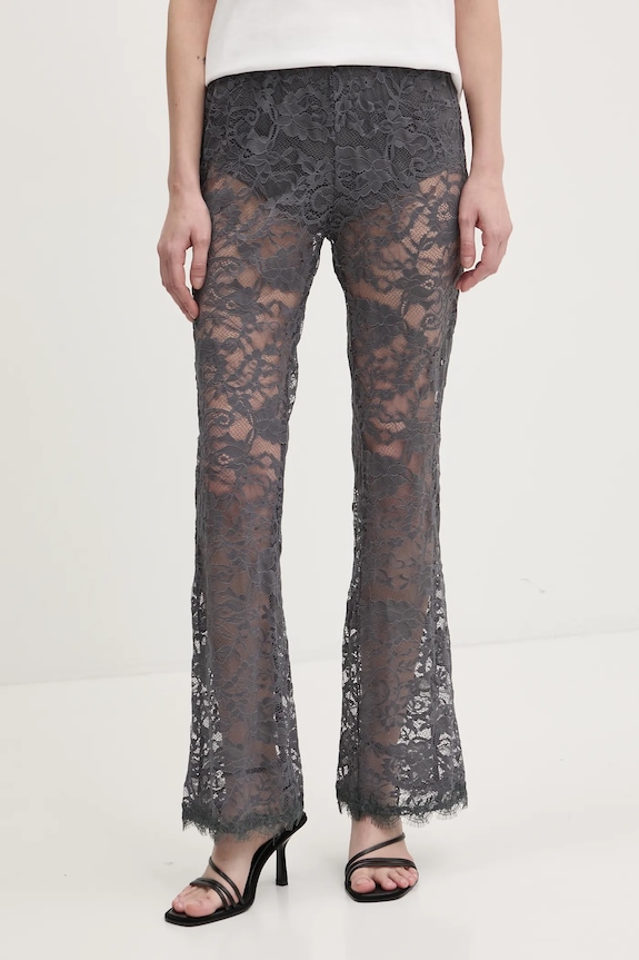 Never Fully Dressed nadrág Charcoal Lace mintás szürke NFDTR453