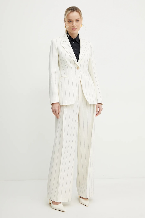 BOSS pantaloni in lino 50538216 beige SS25