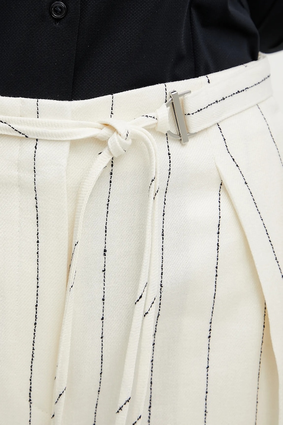 BOSS pantaloni in lino beige 50538216