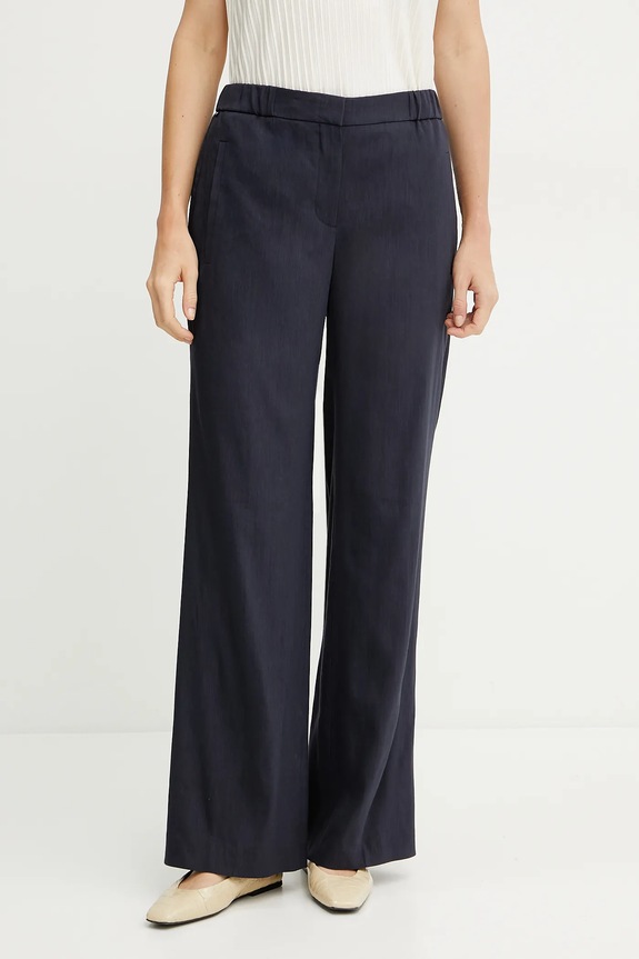 BOSS pantaloni din in drept bleumarin 50540608