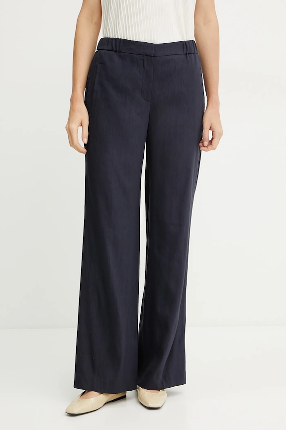 BOSS pantaloni din in drept bleumarin 50540608