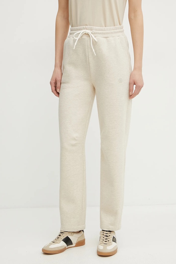 BOSS melegítőnadrág elasztánnal bézs 50537486