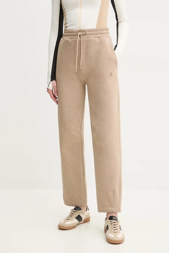 BOSS melegítőnadrág elasztánnal bézs 50537486