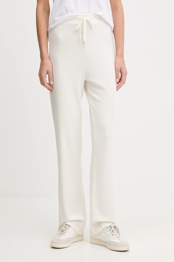 BOSS pantaloni de lounge Ottoman_Pants tricotaj bej 50535771
