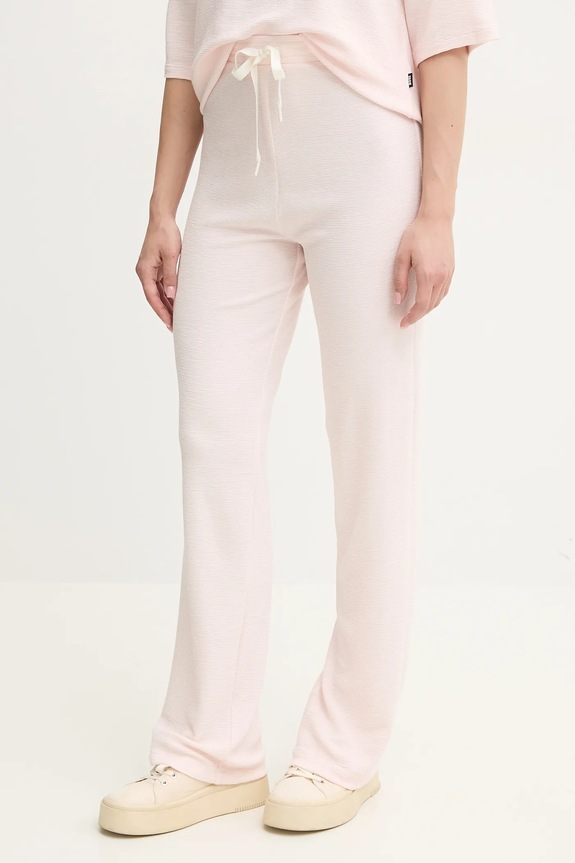 Nohavice BOSS Ottoman_Pants s elastanom ružová 50535771