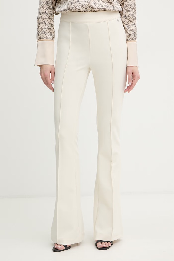 Guess spodnie EVELINA z elastanem beżowy W4YB01.KCBO2
