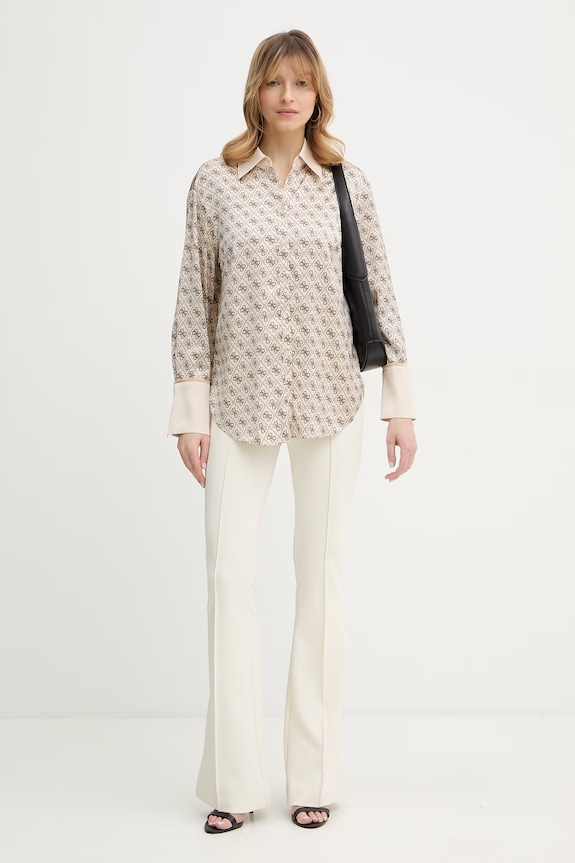 Guess spodnie EVELINA W4YB01.KCBO2 beżowy SS26