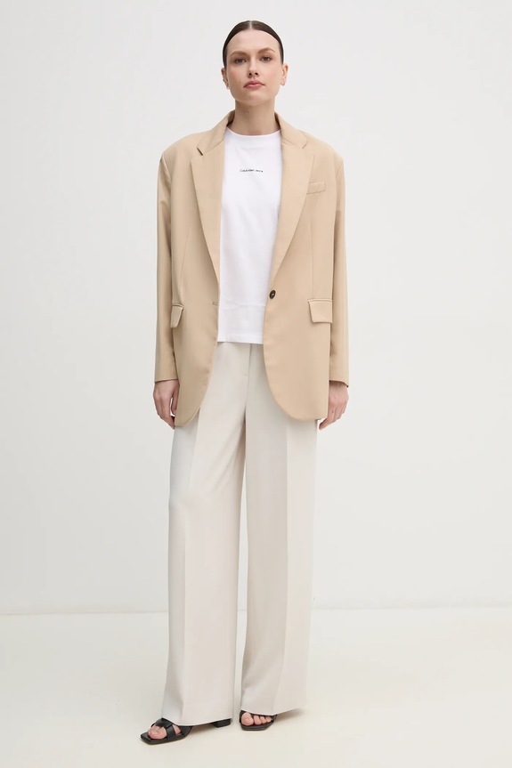 Nohavice Calvin Klein K20K208214 béžová SS25