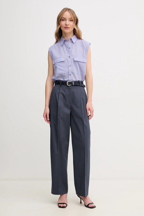 Calvin Klein pantaloni LV044B675G bleumarin SS25
