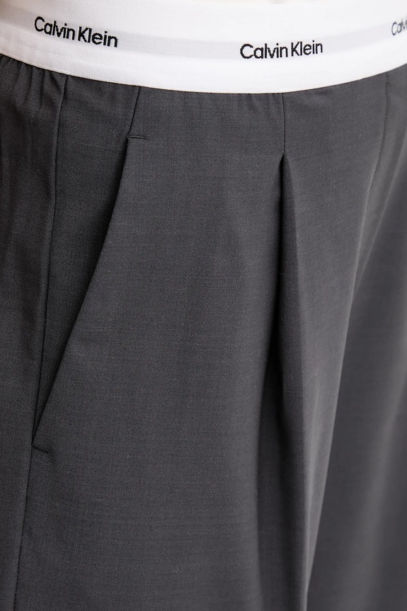 Vunene hlače Calvin Klein siva LV044B668G