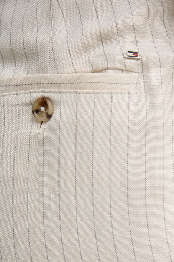 Kalhoty s příměsí lnu Tommy Hilfiger béžová WW0WW45464