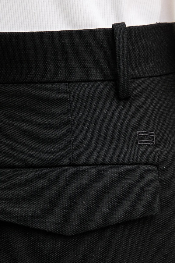 Tommy Hilfiger pantaloni in lino misto nero WW0WW45460