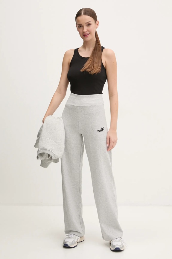 Puma spodnie dresowe Essential Logo 682428 szary SS26