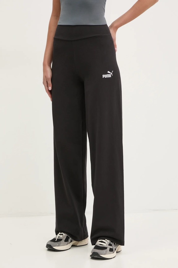 Puma spodnie dresowe Essential Logo z elastanem czarny 682428