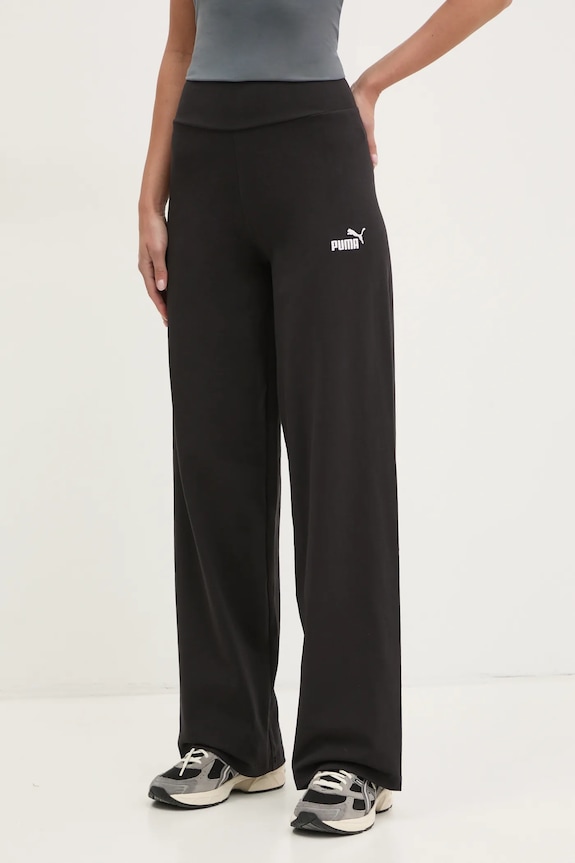 Puma spodnie dresowe Essential Logo z elastanem czarny 682428