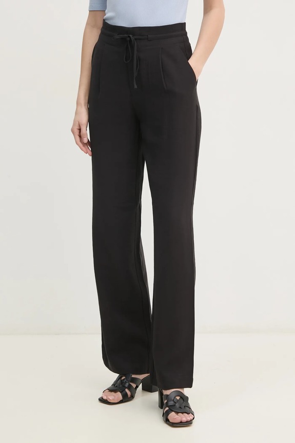 Παντελόνι Calvin Klein Jeans ψηλή μαύρο J20J225339
