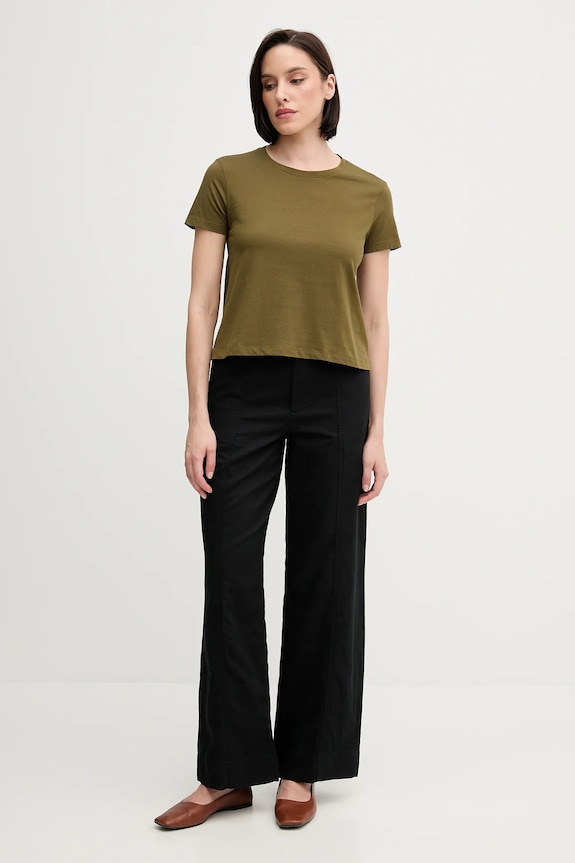 Παντελόνι με λινό μείγμα Calvin Klein Jeans J20J225340 μαύρο SS25